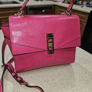 HENRI BENDEL Pink Handbag, Pink Snake Skin Purse